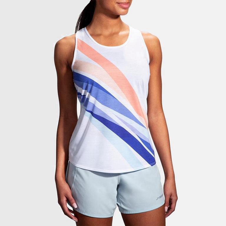 Brooks Distance Israel - Women's Running Tank Top - White (86297-XFNU)